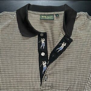 Bobby Jones Men's L Cotton Beige Brown Golf Polo Shirt Made in Italy Vintage